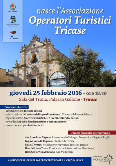 TRICASE - 25 FEBBRAIO 2016 - ORE 18.30 - SALA DEL TRONO DI PALAZZO GALLONE - ...