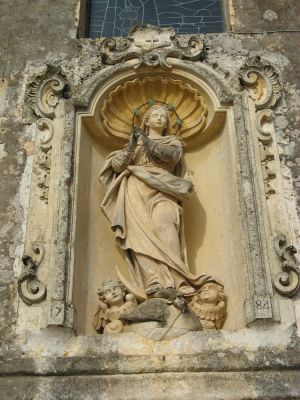 Tricase - piazza Cappuccini - Chiesa di Sant'Antonio da Padova - Prospetto frontale - Statua della Madonna Immacolata (1784)