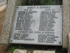 Monumento ai caduti - Elenco dei caduti e dispersi della 1^ e 2^ guerra mondiale