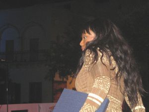 Tricase - piazza Giuseppe Pisanelli - 16 settembre 2007 - IV Edizione del Salento International Film Festival - L'attrice americana Cassandra Creech