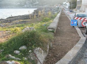 Lavori di riqualificazione lungomare nella Marina Serra