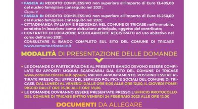 BANDO DI CONCORSO PER L’ASSEGNAZIONE DI CONTRIBUTI  PER IL SOSTEGNO ALL’A...