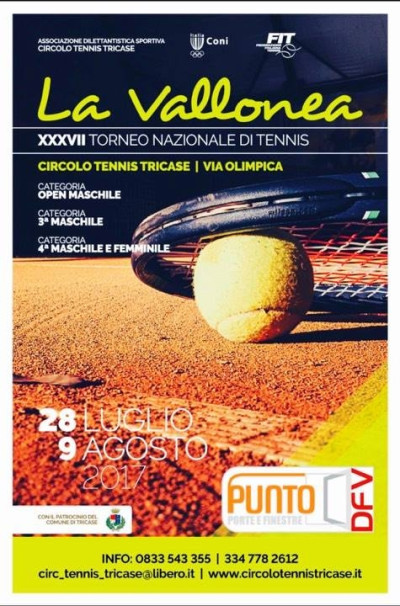 TRICASE - CIRCOLO TENNIS DI VIA OLIMPICA - 37° TORNEO NAZIONALE DI TENNIS...