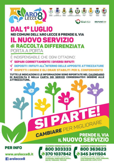 DAL 1° LUGLIO 2018 NEI COMUNI DELL'ARO LECCE 8 (CHE COMPRENDE ANCHE TRICA...