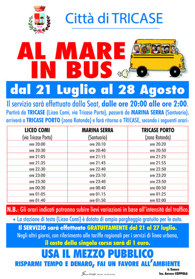 SERVIZIO NAVETTA AL MARE IN BUS