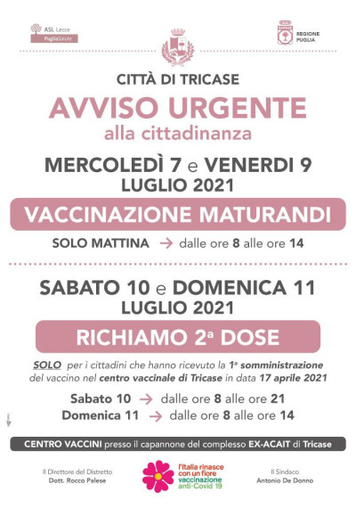 Attività di vaccinazione presso il centro Ex-Acait