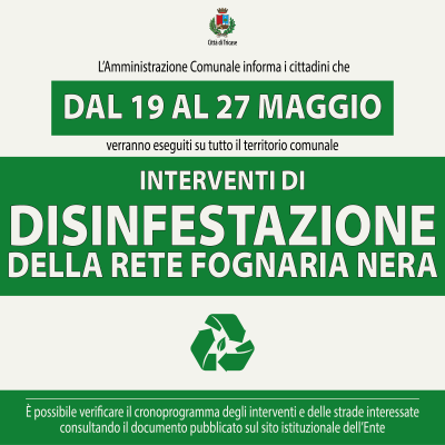 Disinfestazione della rete fognaria nera