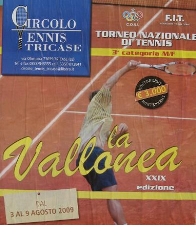 Manifesto XXIX Edzione del Torneo Nazionale di Tennis M/F La Vallonea Manifesto XXIX Edzione del Torneo Nazionale di Tennis M/F La Vallon...