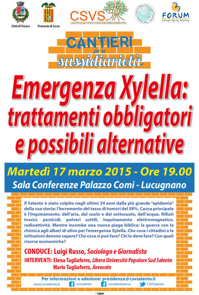 MARTEDI' 17 MARZO 2015 - ORE 19.00 - SALA CONFERENZE PALAZZO COMI - LUCUGNANO...