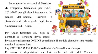 ISCRIZIONI AL SERVIZIO TRASPORTO SCOLASTICO