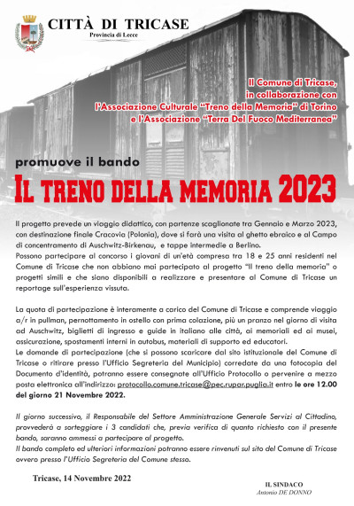 IL TRENO DELLA MEMORIA ANNO 2023