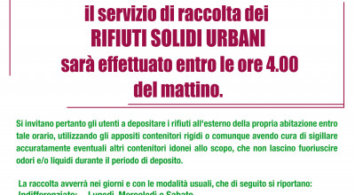 Il Responsabile del Settore Ambiente del Comune di Tricase avvisa la Cittadin...